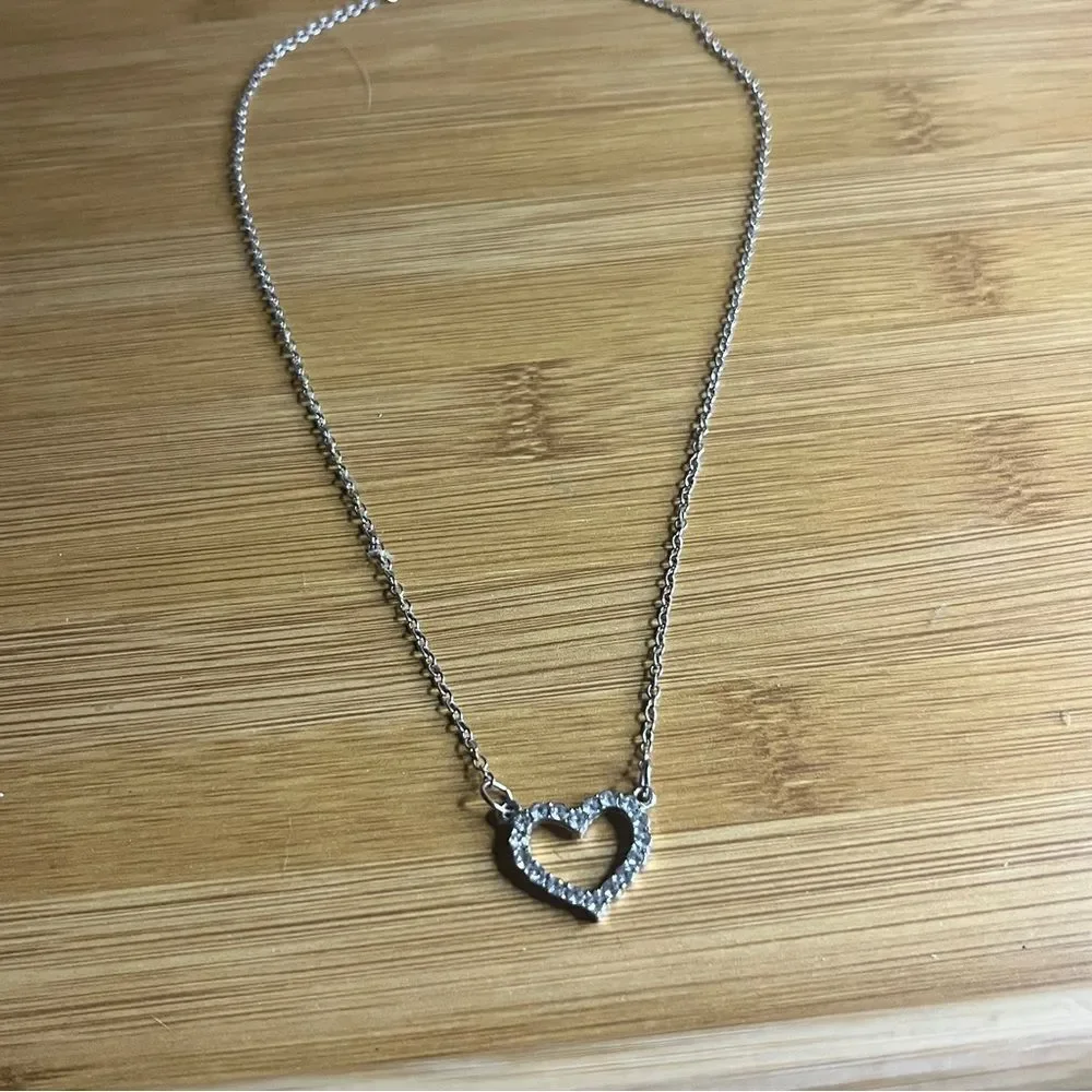 Elegant Silver Heart Necklace